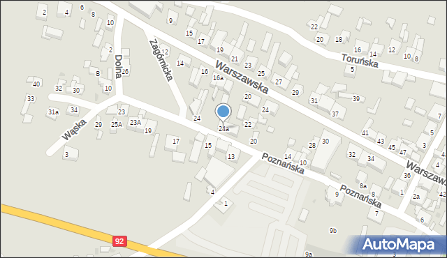 Kłodawa, Poznańska, 24a, mapa Kłodawa