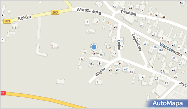 Kłodawa, Poznańska, 32, mapa Kłodawa