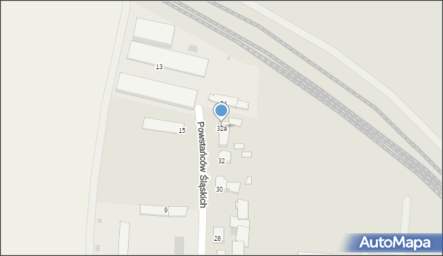 Kluczbork, Powstańców Śląskich, 32a, mapa Kluczbork
