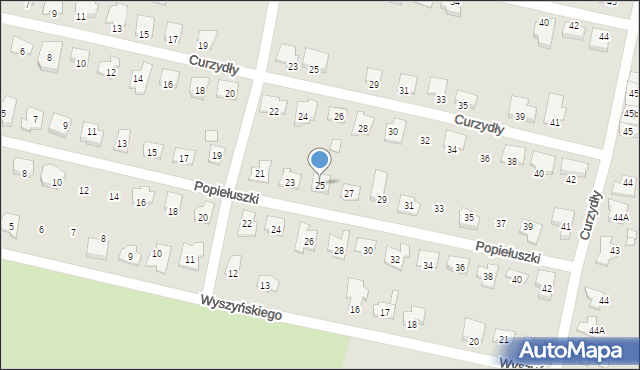 Kluczbork, Popiełuszki Jerzego, bł. ks., 25, mapa Kluczbork