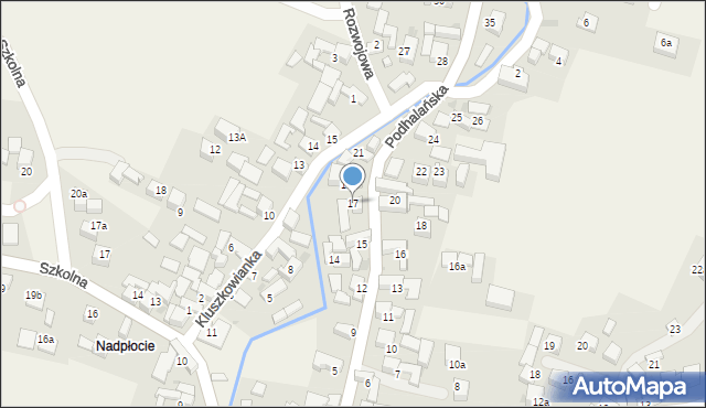 Kluszkowce, Podhalańska, 17, mapa Kluszkowce