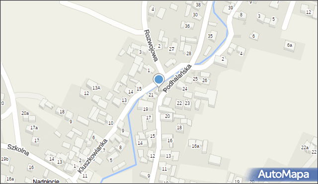 Kluszkowce, Podhalańska, 21A, mapa Kluszkowce