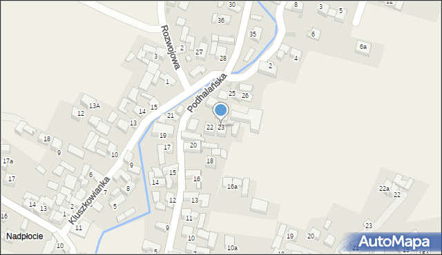 Kluszkowce, Podhalańska, 23, mapa Kluszkowce