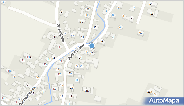 Kluszkowce, Podhalańska, 26, mapa Kluszkowce