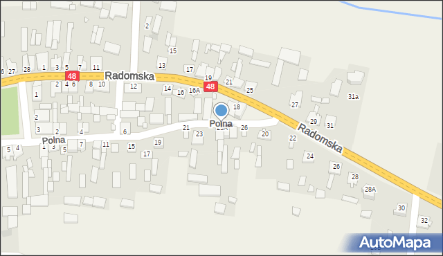 Klwów, Polna, 23A, mapa Klwów