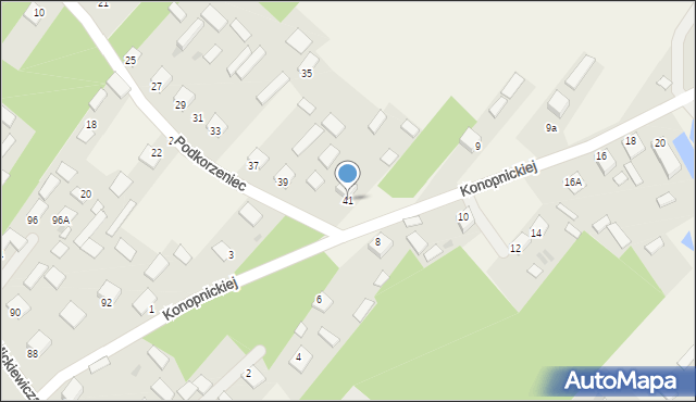 Kłyżów, Podkorzeniec, 41, mapa Kłyżów