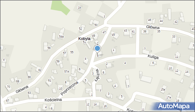 Kobyla, Poprzeczna, 3, mapa Kobyla