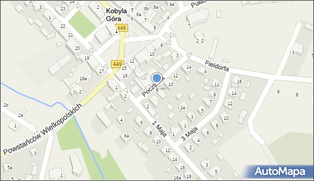 Kobyla Góra, Pocztowa, 6, mapa Kobyla Góra