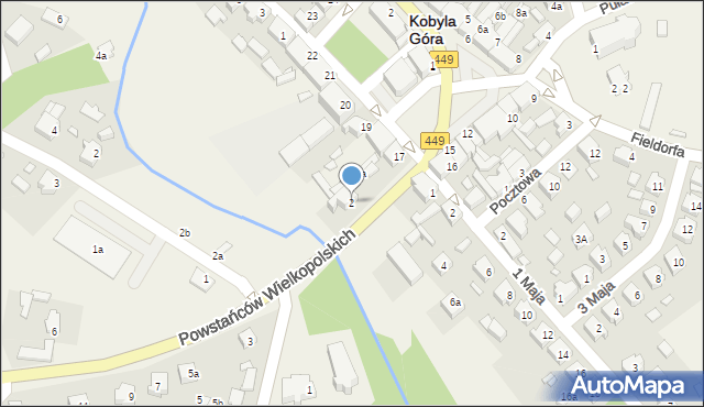 Kobyla Góra, Powstańców Wielkopolskich, 2, mapa Kobyla Góra