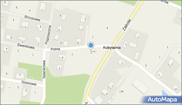 Kobylarnia, Polna, 1, mapa Kobylarnia