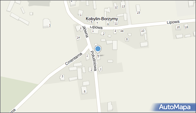 Kobylin-Borzymy, Południowa, 5, mapa Kobylin-Borzymy