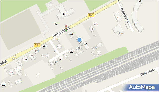 Kobylnica, Poznańska, 109a, mapa Kobylnica