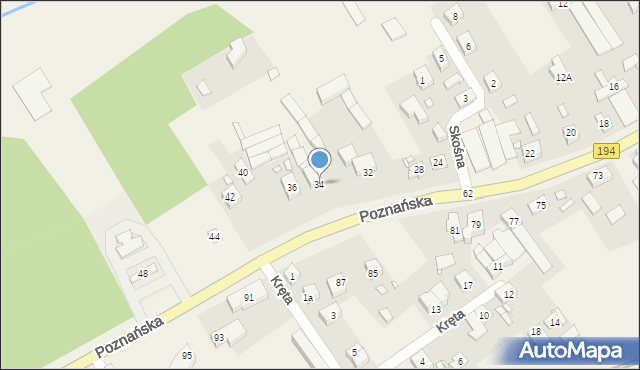 Kobylnica, Poznańska, 34, mapa Kobylnica