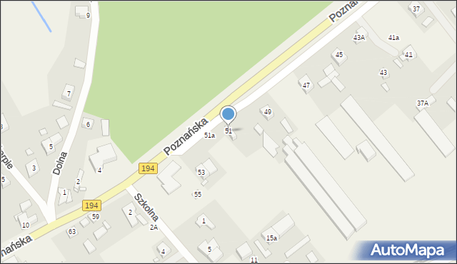 Kobylnica, Poznańska, 51, mapa Kobylnica