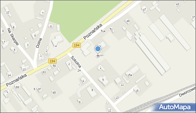 Kobylnica, Poznańska, 55, mapa Kobylnica