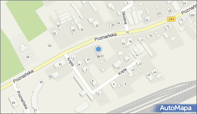Kobylnica, Poznańska, 85, mapa Kobylnica