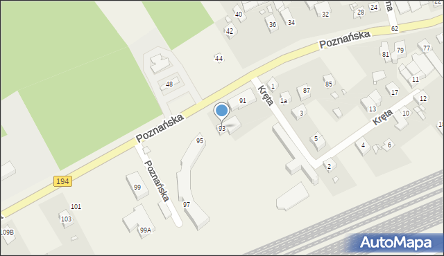 Kobylnica, Poznańska, 93, mapa Kobylnica