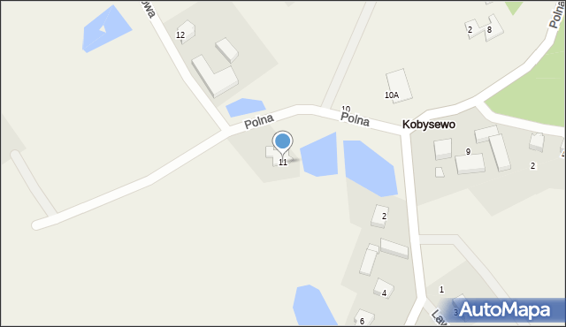 Kobysewo, Polna, 11, mapa Kobysewo
