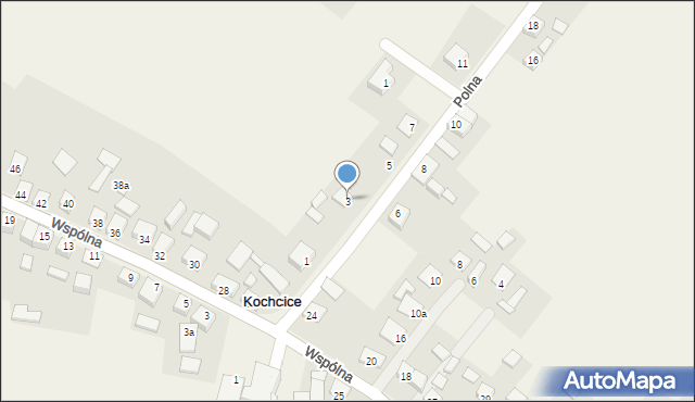 Kochcice, Polna, 3, mapa Kochcice