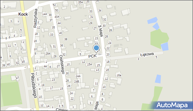 Kock, Polskiego Czerwonego Krzyża, 9, mapa Kock