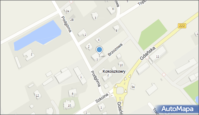 Kokoszkowy, Podgórna, 1a, mapa Kokoszkowy