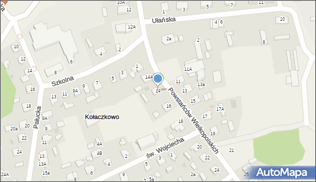 Kołaczkowo, Powstańców Wielkopolskich, 14, mapa Kołaczkowo