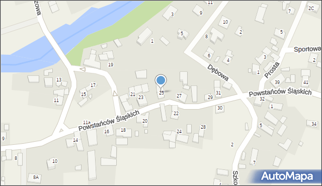 Kolanowice, Powstańców Śląskich, 25, mapa Kolanowice