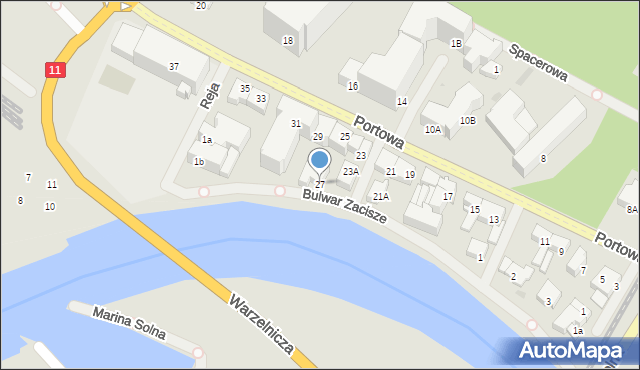 Kołobrzeg, Portowa, 27, mapa Kołobrzegu