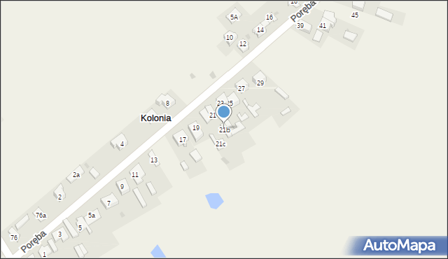 Kolonia, Poręba, 21b, mapa Kolonia