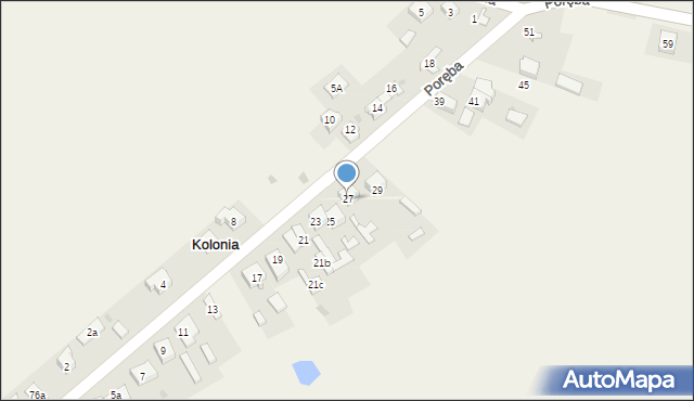 Kolonia, Poręba, 27, mapa Kolonia