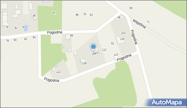 Kolonia Wierzchowisko, Pogodna, 116, mapa Kolonia Wierzchowisko