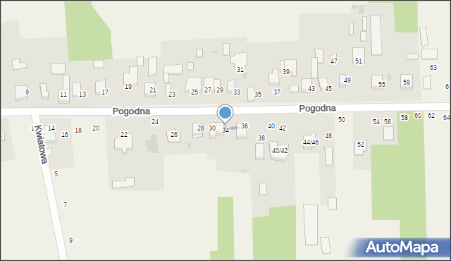 Kolonia Wierzchowisko, Pogodna, 34, mapa Kolonia Wierzchowisko