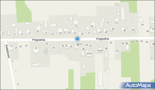 Kolonia Wierzchowisko, Pogodna, 36, mapa Kolonia Wierzchowisko