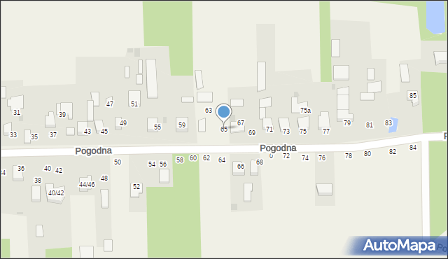 Kolonia Wierzchowisko, Pogodna, 65, mapa Kolonia Wierzchowisko