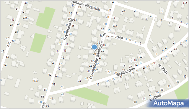 Koluszki, Powstańców Wielkopolskich, 40, mapa Koluszki