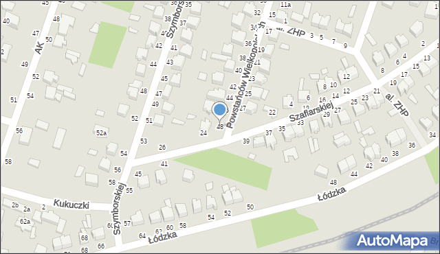 Koluszki, Powstańców Wielkopolskich, 48, mapa Koluszki