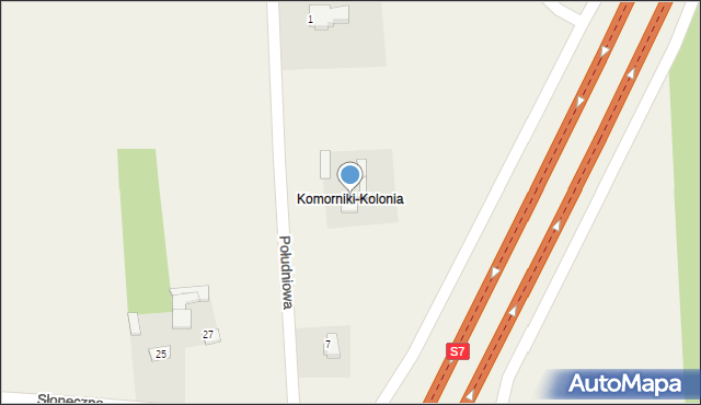 Komorniki, Południowa, 3, mapa Komorniki