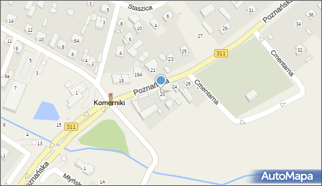 Komorniki, Poznańska, 22, mapa Komorniki