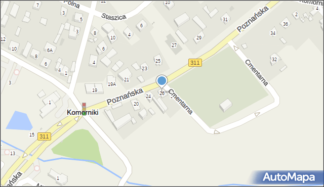 Komorniki, Poznańska, 26, mapa Komorniki