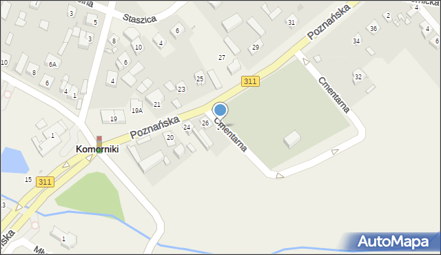Komorniki, Poznańska, 28, mapa Komorniki