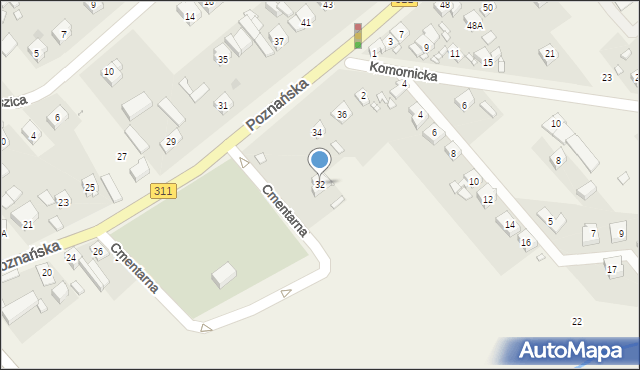 Komorniki, Poznańska, 32, mapa Komorniki