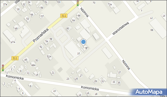 Komorniki, Poznańska, 62, mapa Komorniki