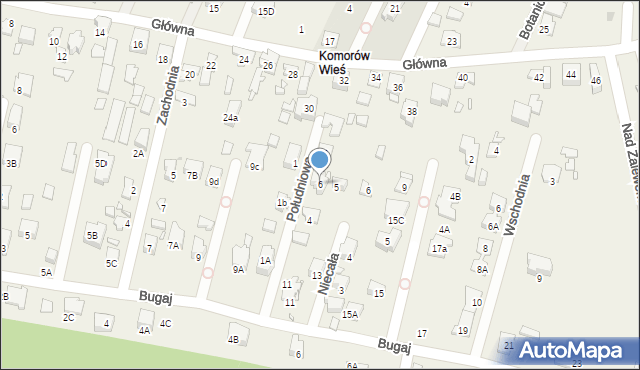 Komorów, Południowa, 6, mapa Komorów