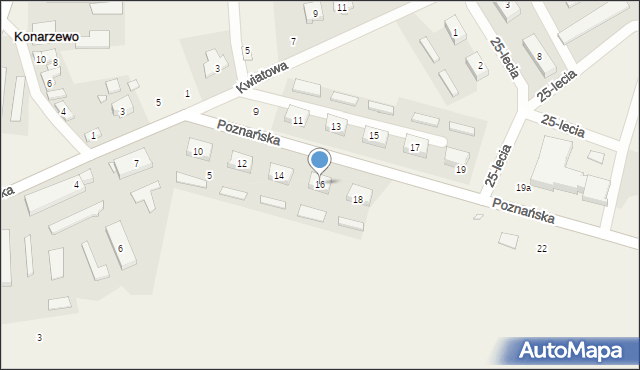 Konarzewo, Poznańska, 16, mapa Konarzewo