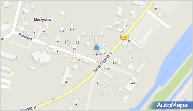 Konin, Portowa, 27a, mapa Konina