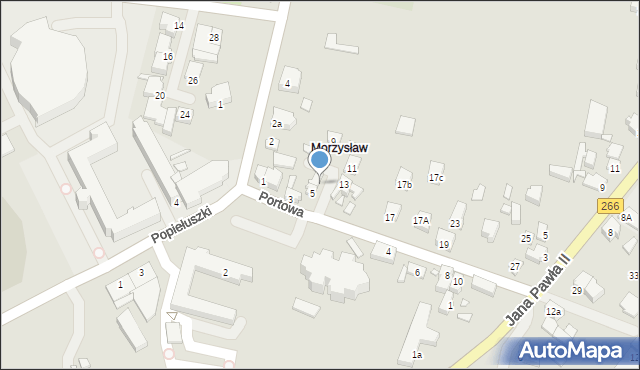 Konin, Portowa, 5a, mapa Konina