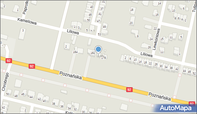 Konin, Poznańska, 180, mapa Konina