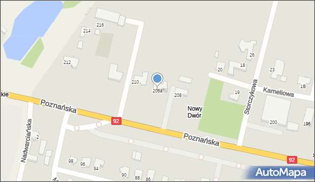 Konin, Poznańska, 208a, mapa Konina