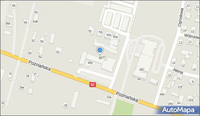 Konin, Poznańska, 48, mapa Konina