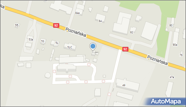 Konin, Poznańska, 51, mapa Konina